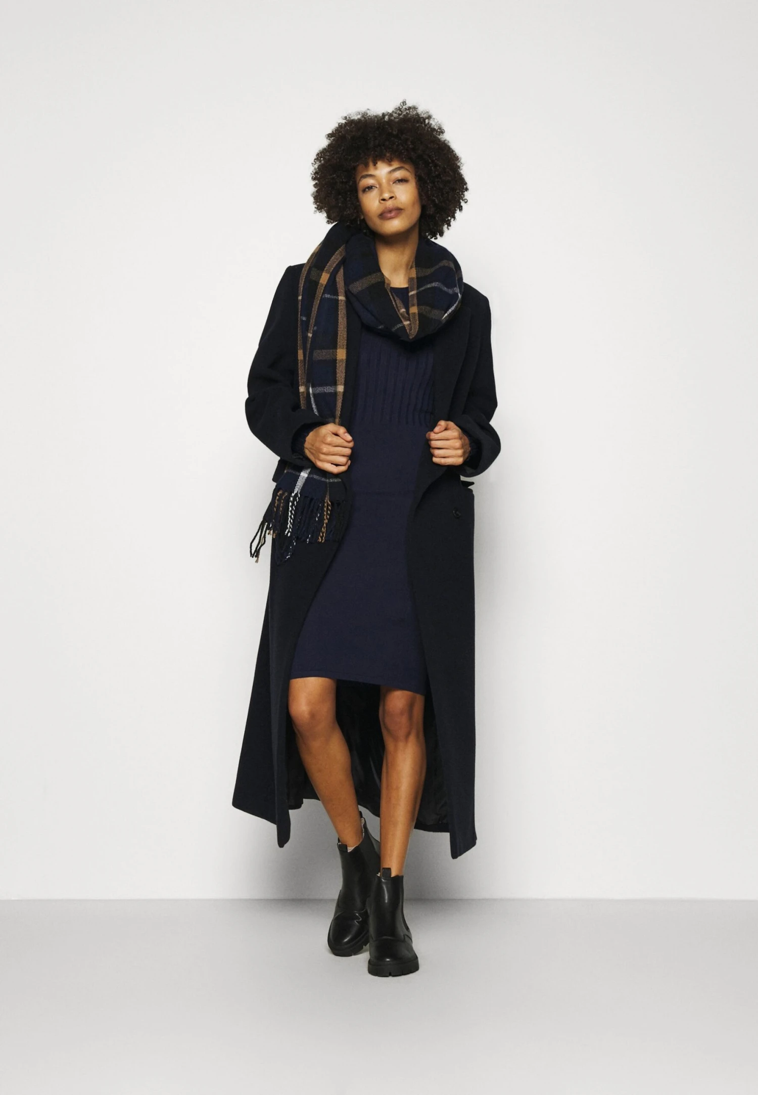 Anna Field Crew Ausschnitt Ripp Top Bodycon Mini Strickkleid - Etui-Jurk - Dark Blue 2 Anna Field Crew Ausschnitt Ripp Top Bodycon Mini Strickkleid - Etui-Jurk - Dark Blue - Afbeelding 2