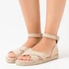 Anna Field Leather - Sandalen Met Plateauzool - Beige