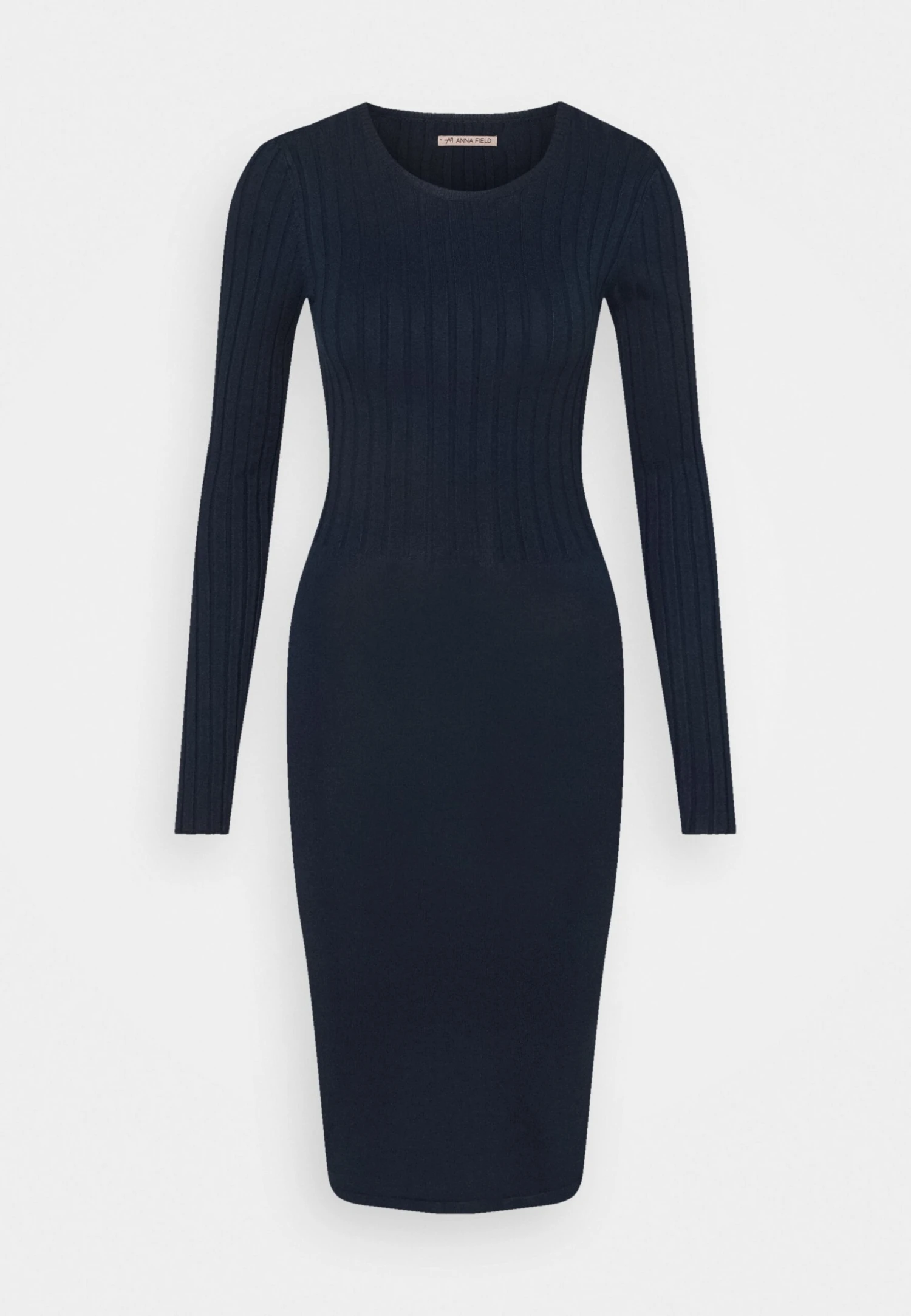 Anna Field Crew Ausschnitt Ripp Top Bodycon Mini Strickkleid - Etui-Jurk - Dark Blue 5 Anna Field Crew Ausschnitt Ripp Top Bodycon Mini Strickkleid - Etui-Jurk - Dark Blue - Afbeelding 5