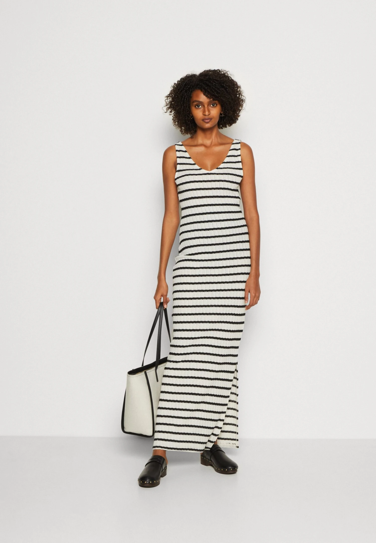 Anna Field Gebreide Jurk - Black/White 2 Anna Field Gebreide Jurk - Black/White - Afbeelding 2