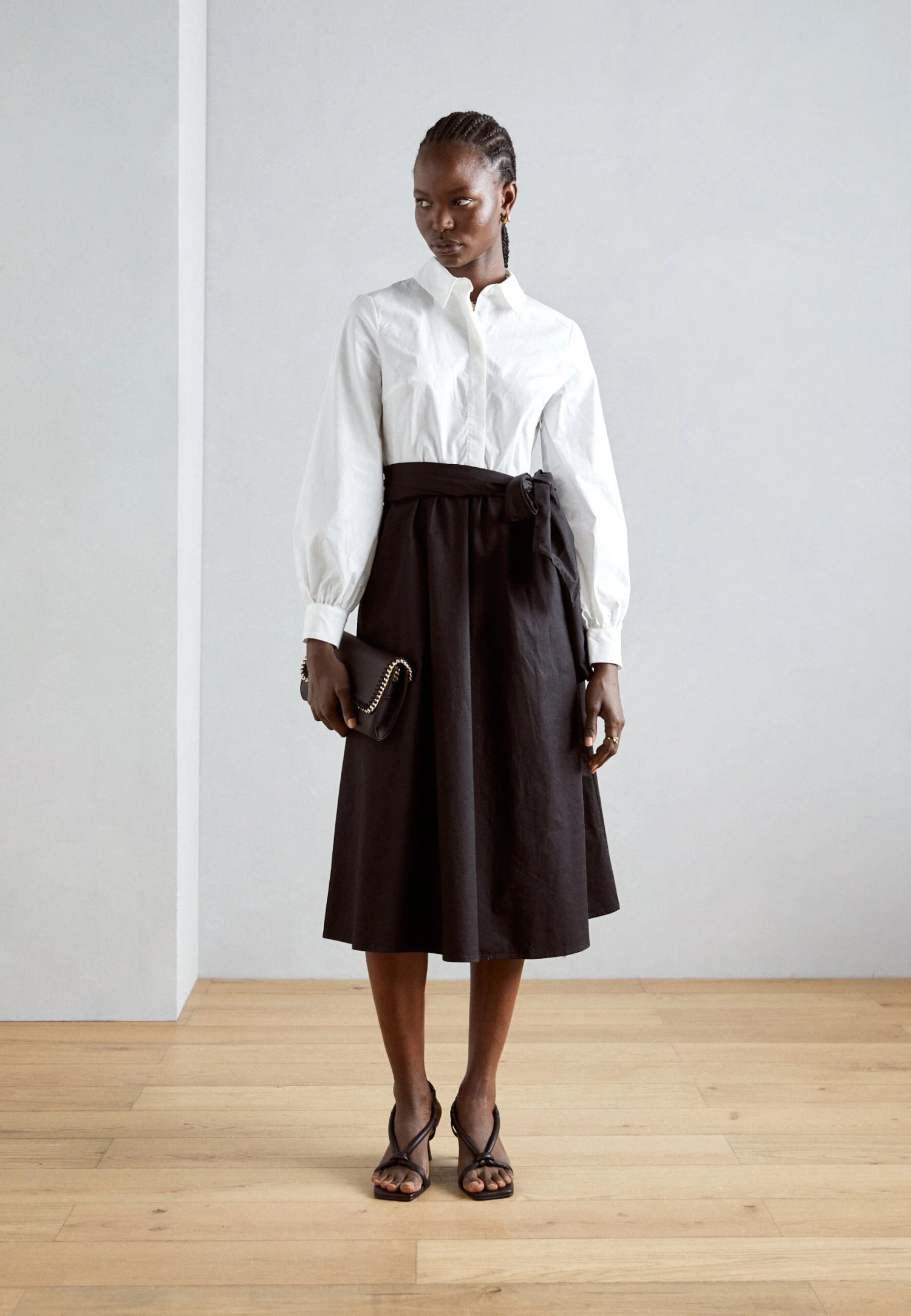 Anna Field Blousejurk - Black/white 2 Anna Field Blousejurk - Black/white - Afbeelding 2