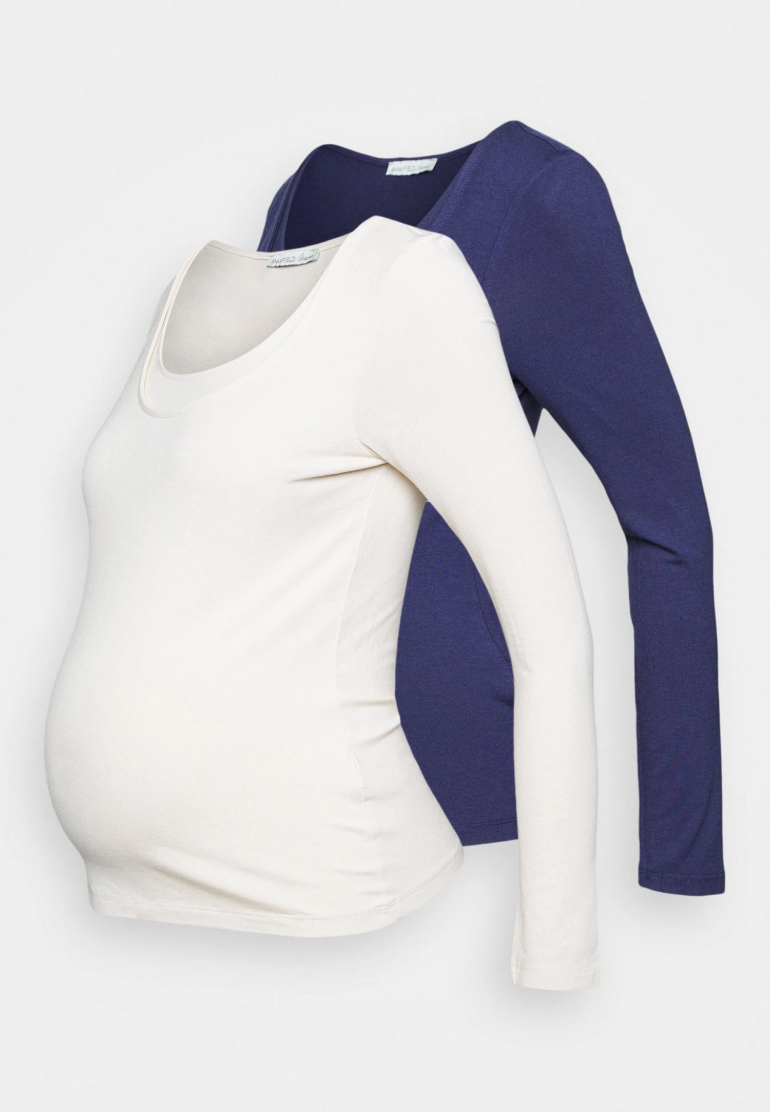 Maternity Basic Longsleeve 2 Pack - Longsleeve - Blue/White 5 Maternity Basic Longsleeve 2 Pack - Longsleeve - Blue/White - Afbeelding 5