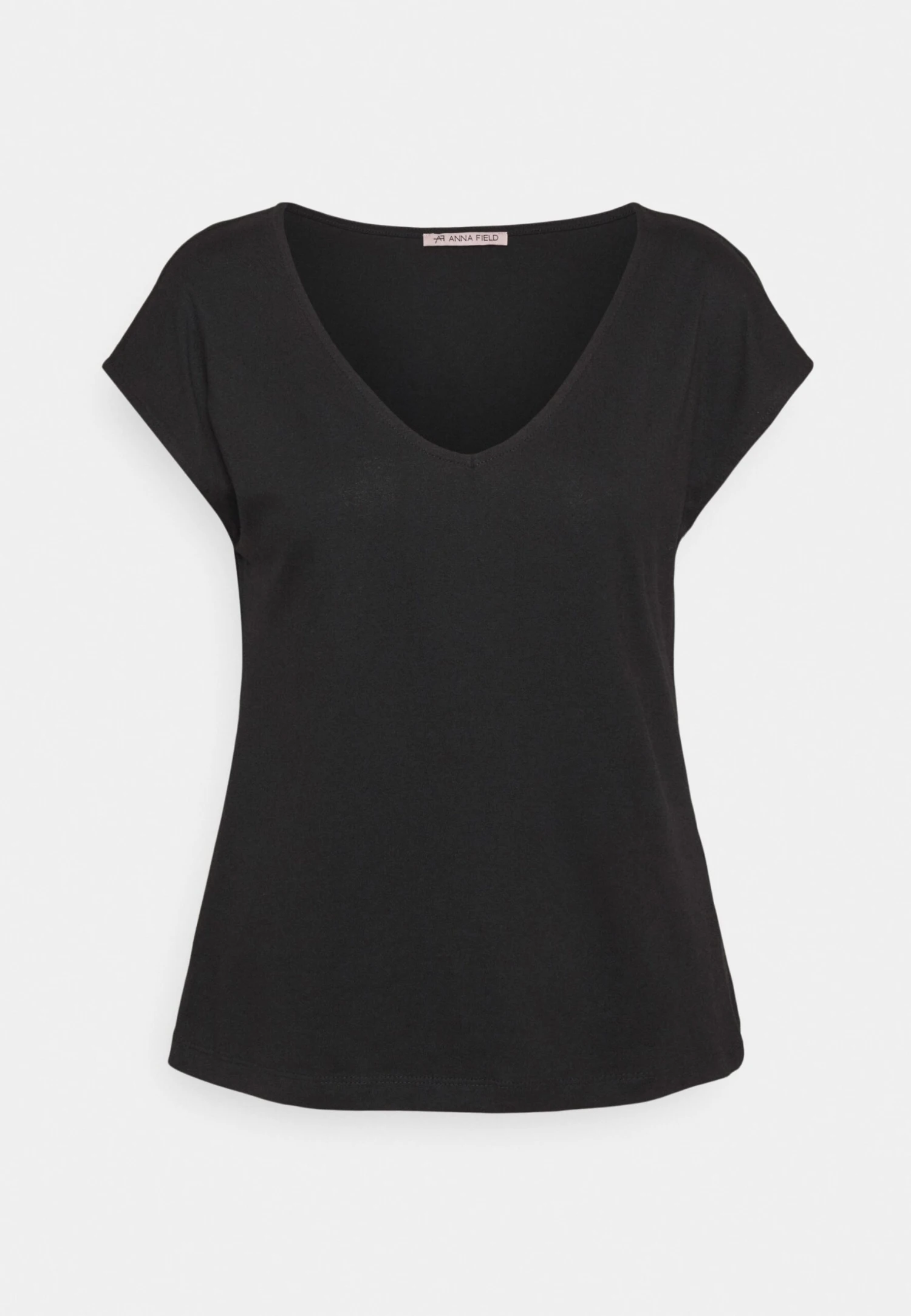 Anna Field Basic V Neck Drop Shoulder 2 Pack- T-Shirt Basic - Black 2 Anna Field Basic V Neck Drop Shoulder 2 Pack- T-Shirt Basic - Black - Afbeelding 2